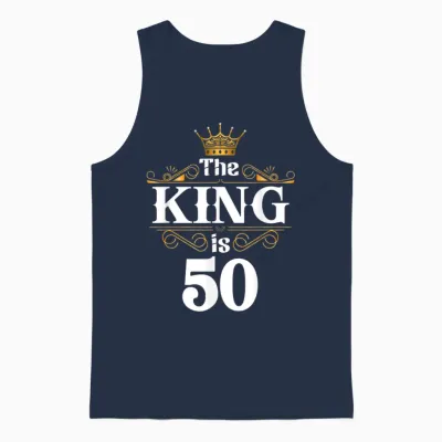 50 Ans Anniversaire Roi Vintage Anniversaire 50 Ans Homme Unisex Tank Top - Navy