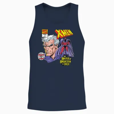 Marvel X-Men Magneto Master of Magnetism Unisex Tank Top - Navy