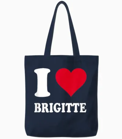 Cœur Rouge « I Love Brigitte » Tote Bags - Navy