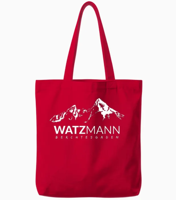 Bergsteiger Berg Watzmann in Berchtesgaden Am Königssee Tote Bags in Red