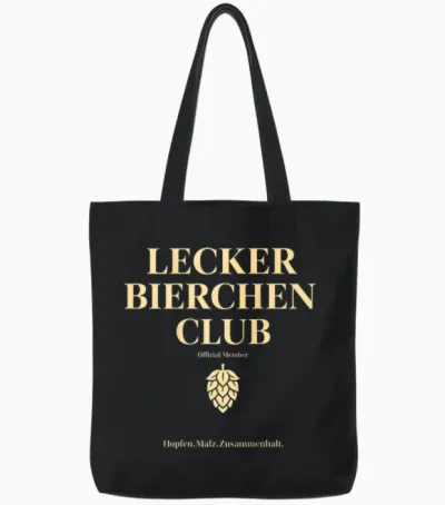 Lecker Bierchen Club Tote Bags - Black