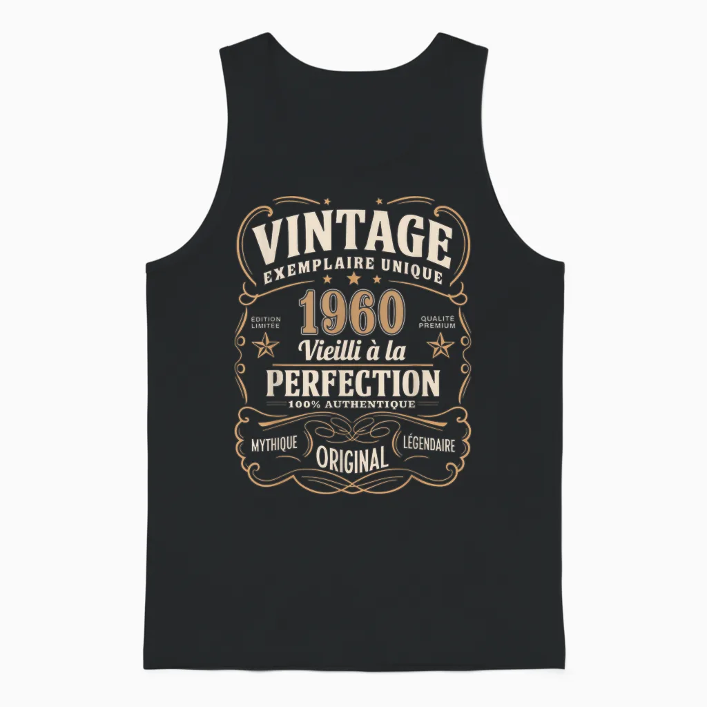 66 Years Man 1960 Birthday T Shirt 66 Years Man 1960 Unisex Tank Top in Black