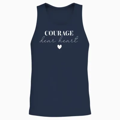 Courage Dear Heart Unisex Tank Top - Navy