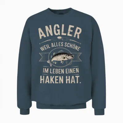 Men's T-Shirt with German Text "alles Schöne Hat Einen Haken [german Language] Unisex Sweatshirt - Dark Heather