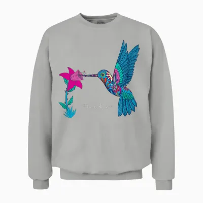 Frida Kahlo Damen T-Shirt, Blau, S, Kurzarm, Klassisch, Einfarbig, Rundhals-Ausschnitt, Klein, Erwachsener Unisex Sweatshirt - Ash