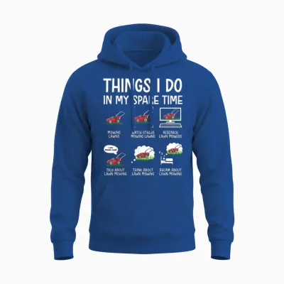Funny Lawn Mower Clothes Gifts for Landscapers Gardener Men Unisex Hoodie - Royal