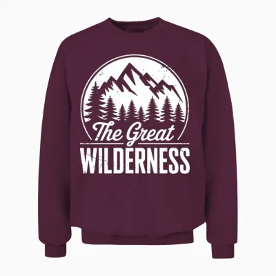 The Great Wilderness - Mountains & Trees Unisex Sweatshirt - Maroon