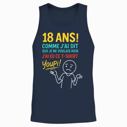 18th Birthday Boy Girl 18 Years 2007 Funny Gift Unisex Tank Top - Navy