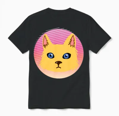 90s Retro Cat Unisex T-Shirt - Black