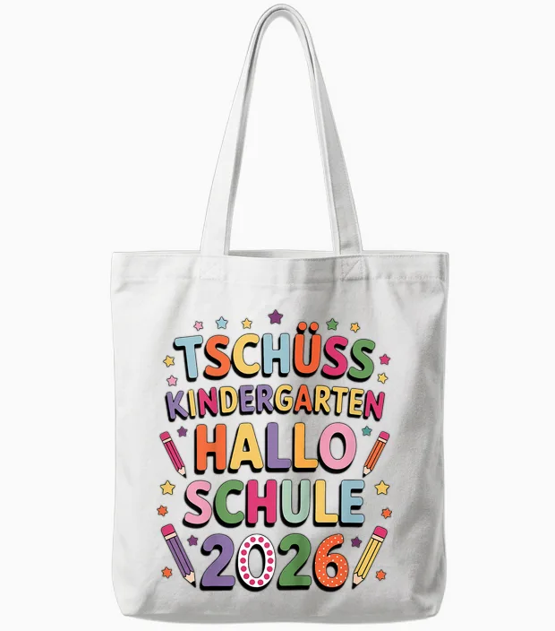 Tschüß Kindergarten Hallo Schule 2026 Kindergarten Abschluss Tote Bags in White