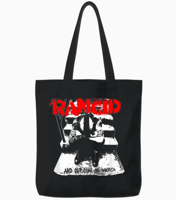 Rancid - Official Merchandise - and Out Come the Wolves Tote Bags in Black