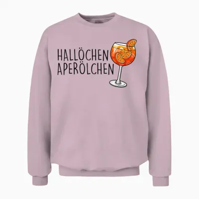 Official Spritz Club Fun I New!!! T-Shirt with German Text, White Unisex Sweatshirt - Light Pink