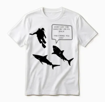 Funny Scuba Diving with Sharks T-Shirt Gift Unisex T-Shirt - White