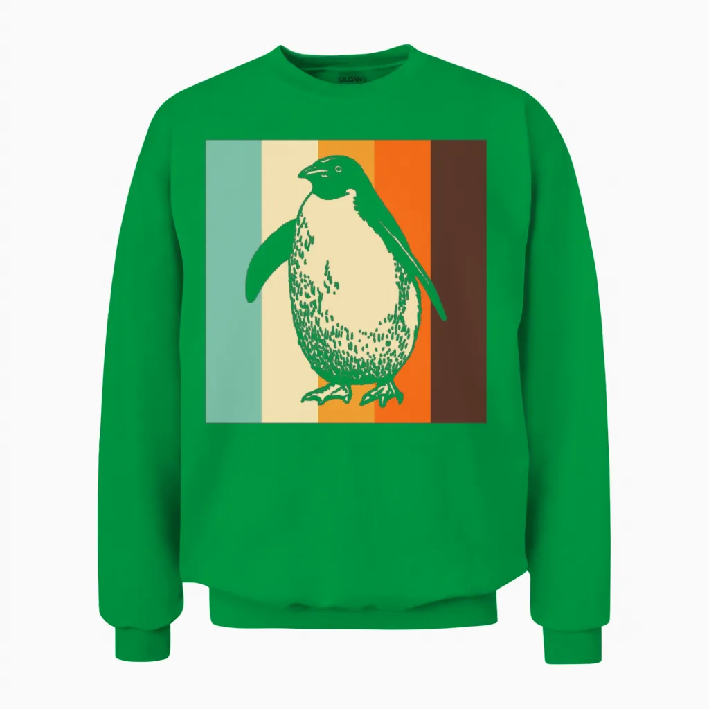 Retro Penguin Unisex Sweatshirt - Irish Green