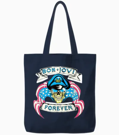 Bon Jovi Hard Rock Band Forever Official Album Tote Bags - Navy