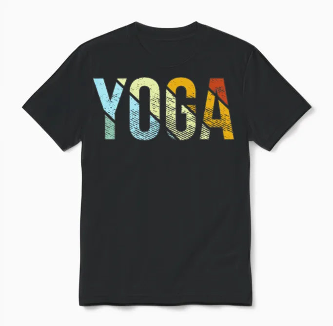 Yoga Retro Unisex T-Shirt in Black