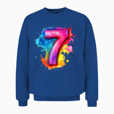 Farbenfroher 7. Geburtstag Für Mädchen, 7. Geburtstag Unisex Sweatshirt - Royal