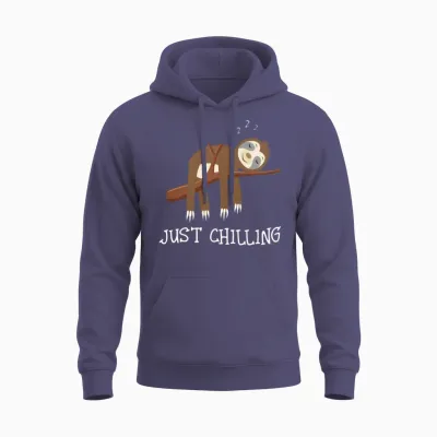 Sloth Just Chilling Unisex Hoodie - Heather Sport Dark Navy