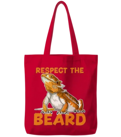 Bearded Dragon - Respect the Beard Tote Bags - Red