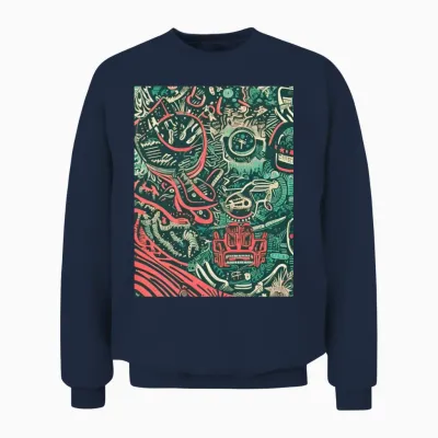 60s Retro Style Unisex Sweatshirt - Navy