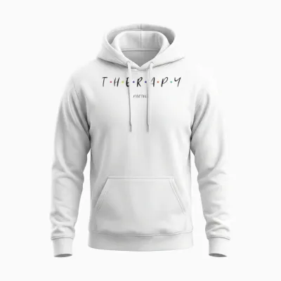 Therapy Partner Funny Unisex Hoodie - White