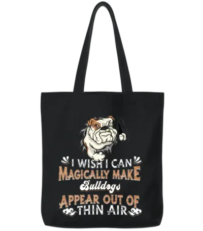 Bulldog Dogs Tote Bags - Black
