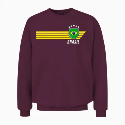 Brasilien Brasilien Seleção Brazilian Fußball Fan Trikot Unisex Sweatshirt - Maroon