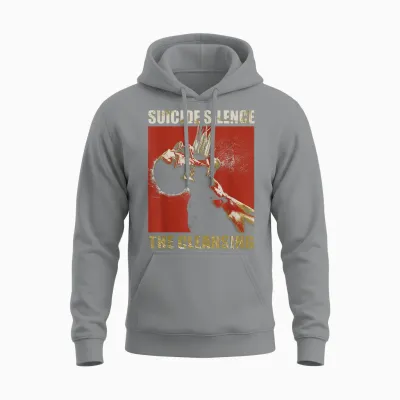 Suicide Silence Official Merchandise - Cleaning Block T-Shirt, Black Unisex Hoodie - Sport Grey