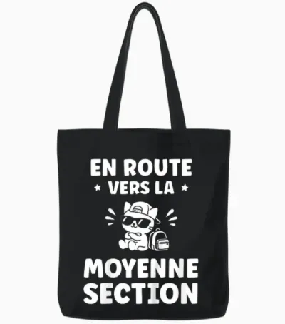 Enfant Humour Maternelle élève Rentrée Des Classes Moyenne Section Tote Bags - Black