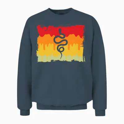Snake Retro Unisex Sweatshirt - Dark Heather