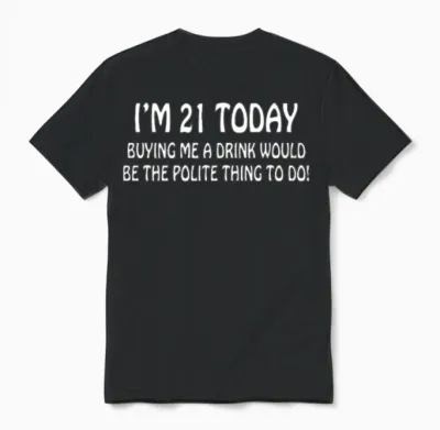 21st Birthday Unisex T-Shirt - Black