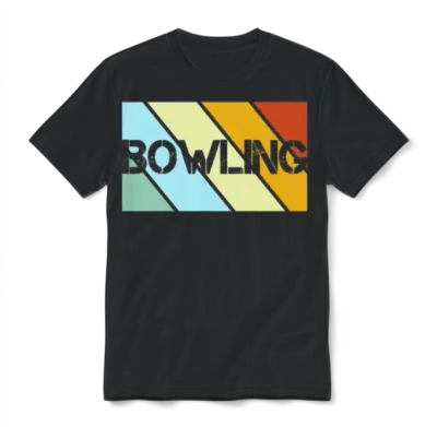 Bowling Retro Unisex T-Shirt - Black