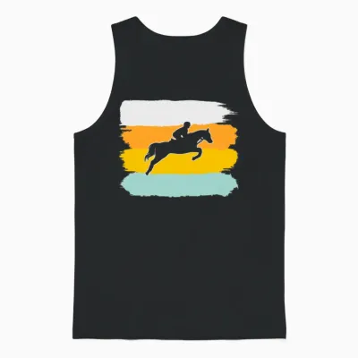 Horse Retro Unisex Tank Top - Black