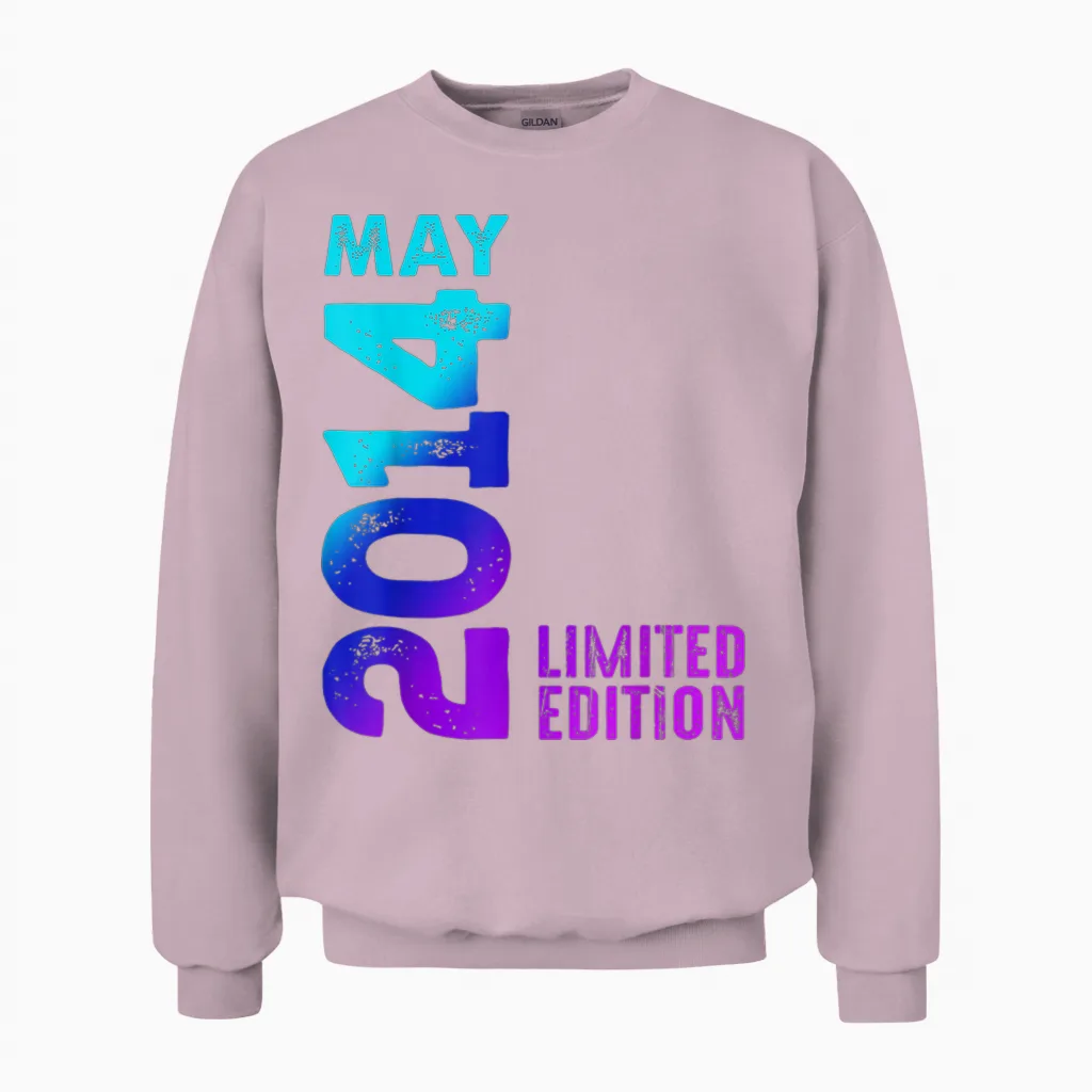 May 2014 Year 2014 Retro 2014 Limited Edition Vintage Unisex Sweatshirt in Light Pink