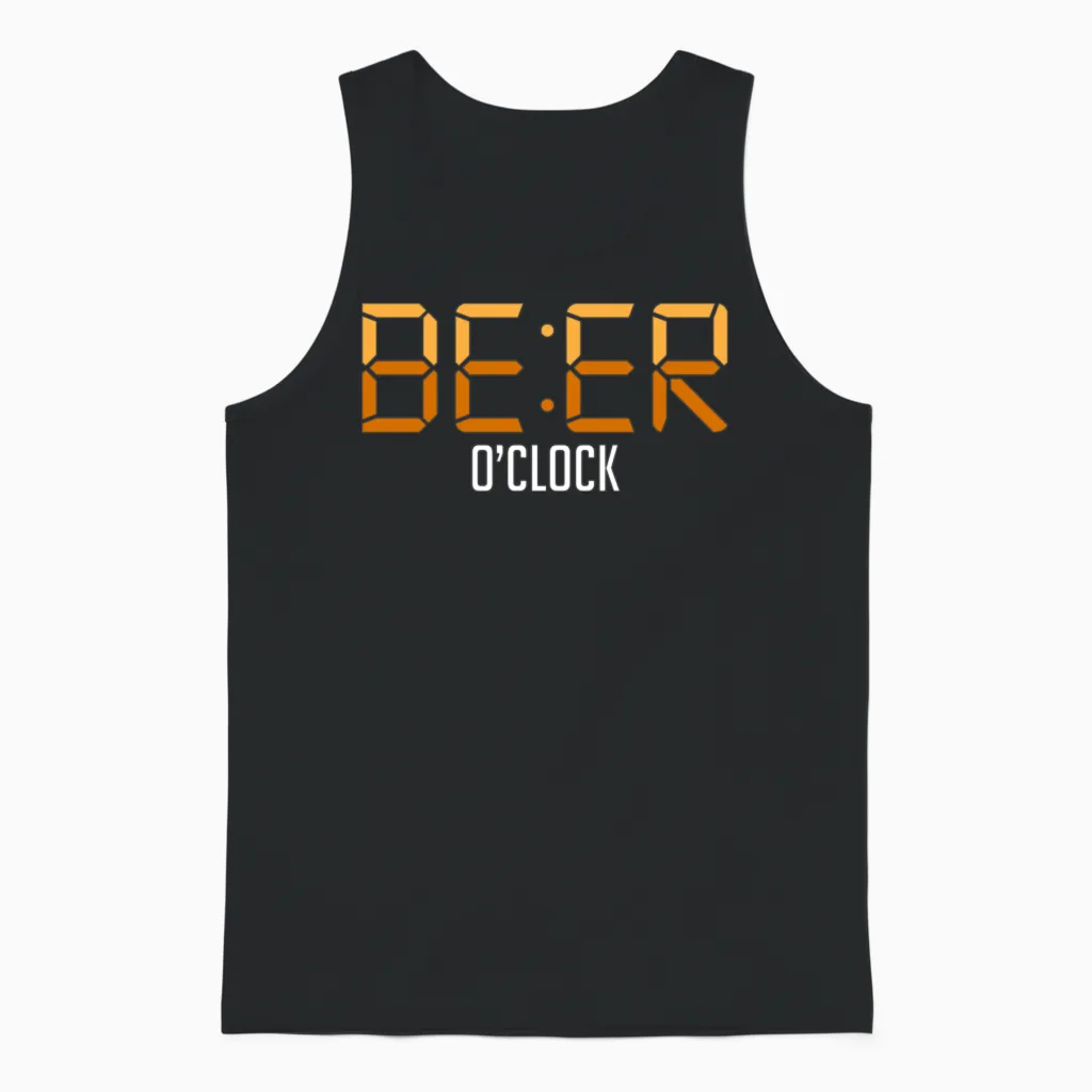 Beer Oclock - Time for a Beer Unisex Tank Top in Black