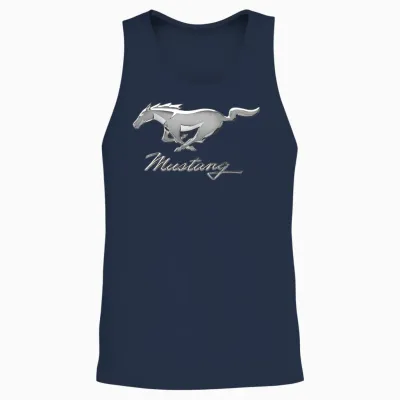 Mustang Emblem Unisex Tank Top - Navy