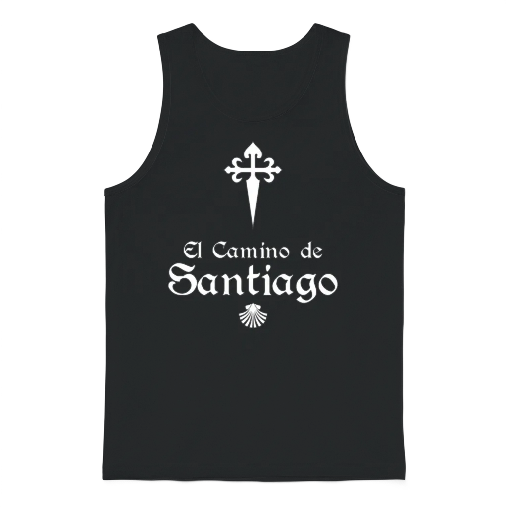 El Camino De Santiago Saint James Cross Scallo Unisex Tank Top - Black