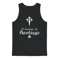 El Camino De Santiago Saint James Cross Scallo Unisex Tank Top - Black – 1