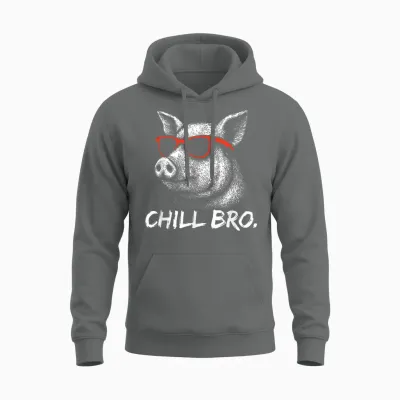 Chill Bro – Lustiges Schwein Mit Sonnenbrille Gamer Unisex Hoodie - Graphite Heather
