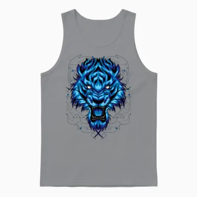 Tiger Head Retro Unisex Tank Top - Sport Grey