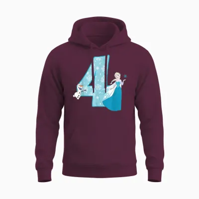 Frozen Elsa 4 Geburtstag Unisex Hoodie - Maroon