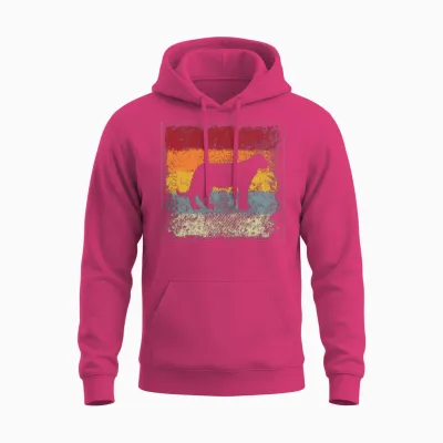 Tiger Retro Unisex Hoodie - Heliconia