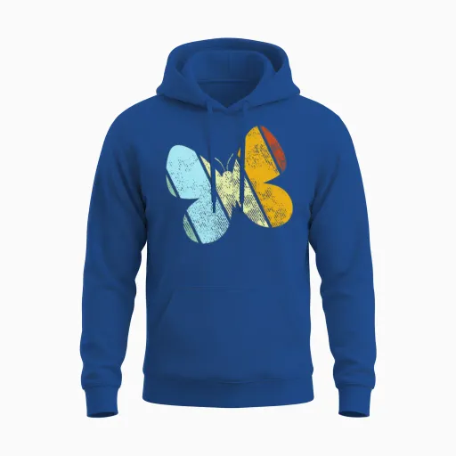 Butterfly Retro Unisex Hoodie - Royal