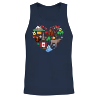 Canada Flag Heart Souvenir Maple Leaf Gift Unisex Tank Top - Navy – 2