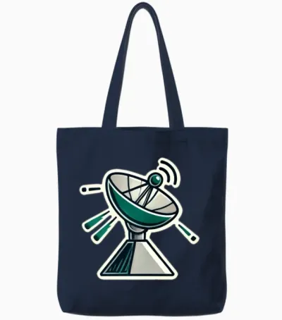 Satellite Dish Tote Bags - Navy