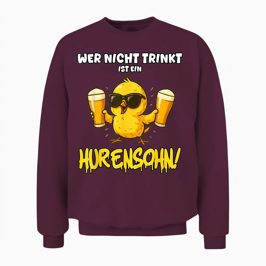Hurensohn - Malle Outfit 2025 - Apres Ski, Rum & Bombe Unisex Sweatshirt in Maroon