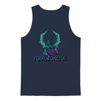Terrordactyl Scary Pterodactyl Skateboarding Horro Unisex Tank Top - Navy – 1