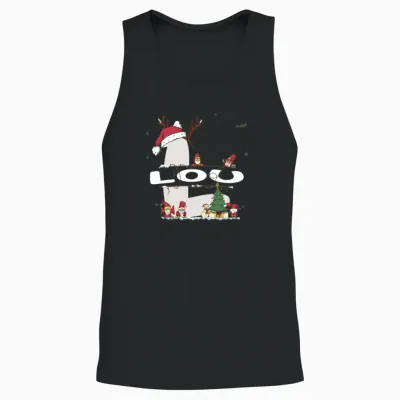 Lou Christmas - Lou Name Funny Xmas Unisex Tank Top - Black