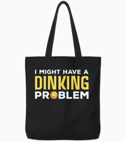 Cool Pickleball Design for Men Women Dink Pickleball Player Tote Bags - Black