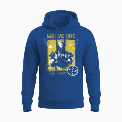 Marvel Deadpool & Wolverine Holy Snikt Wolverine T-Shirt, Black, S Unisex Hoodie - Royal